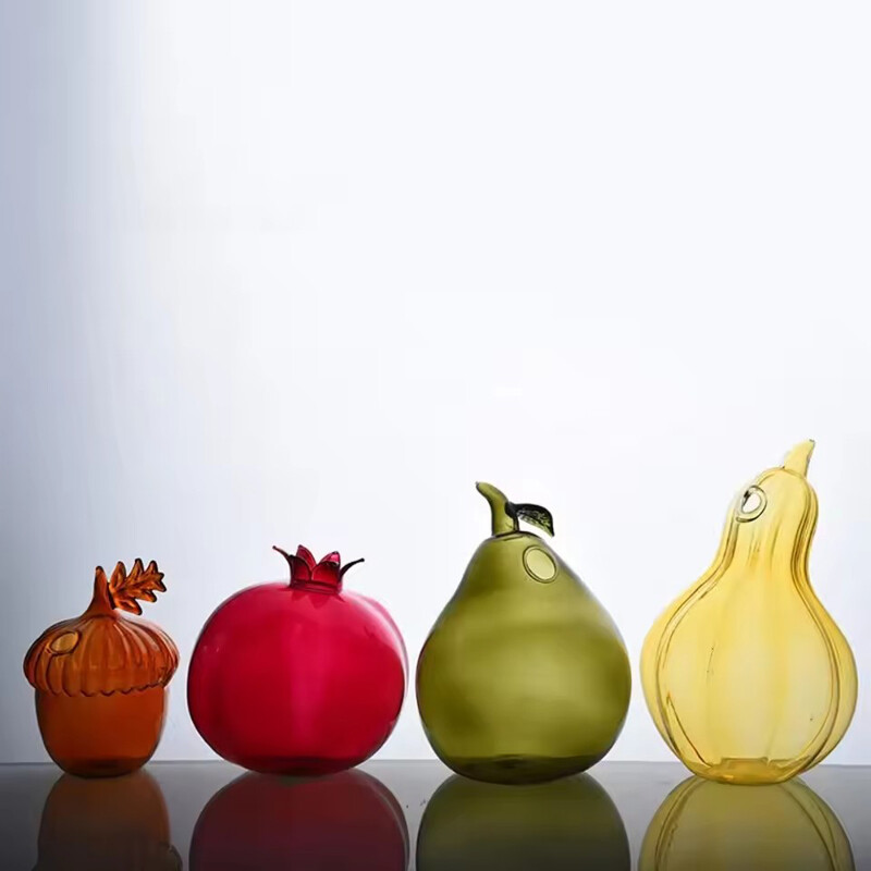 1PC Fruit Shaped Glass Vase Aromatherapy Bottle Vase Home Decoration Flower Vase