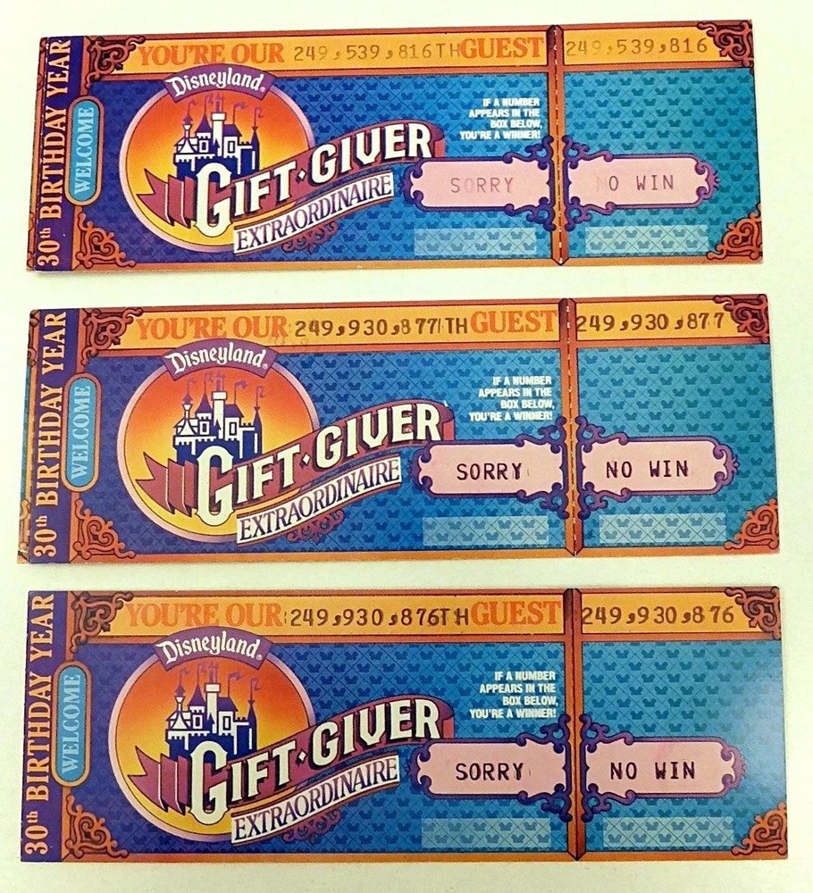 Disneyland 30th Anniversary Souvenir Ticket Lot with Stubs 1985 No Win