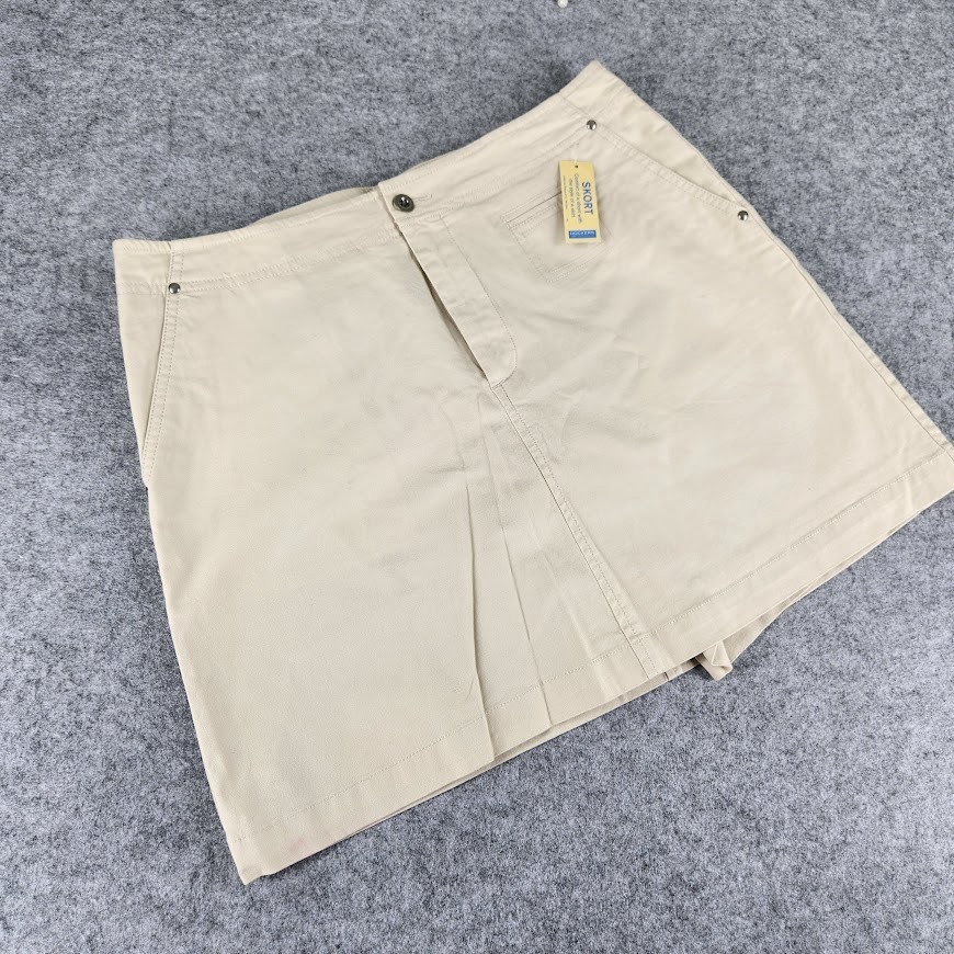 Dockers Women Khaki Wrap Front Skort Size 8 Favorite Fit Cotton Stretch NWT