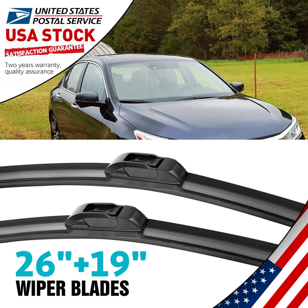 Durable Bracketless Hybrid Windshield Wiper Blades 26 and 19 Inch U-J Hook Design High Quality