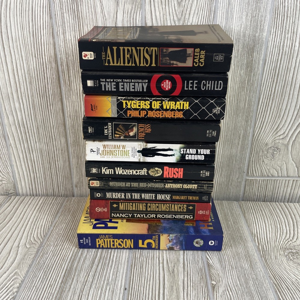 Lot of 10 Mystery Crime Thriller Suspense Paperbacks Random Mix of Books