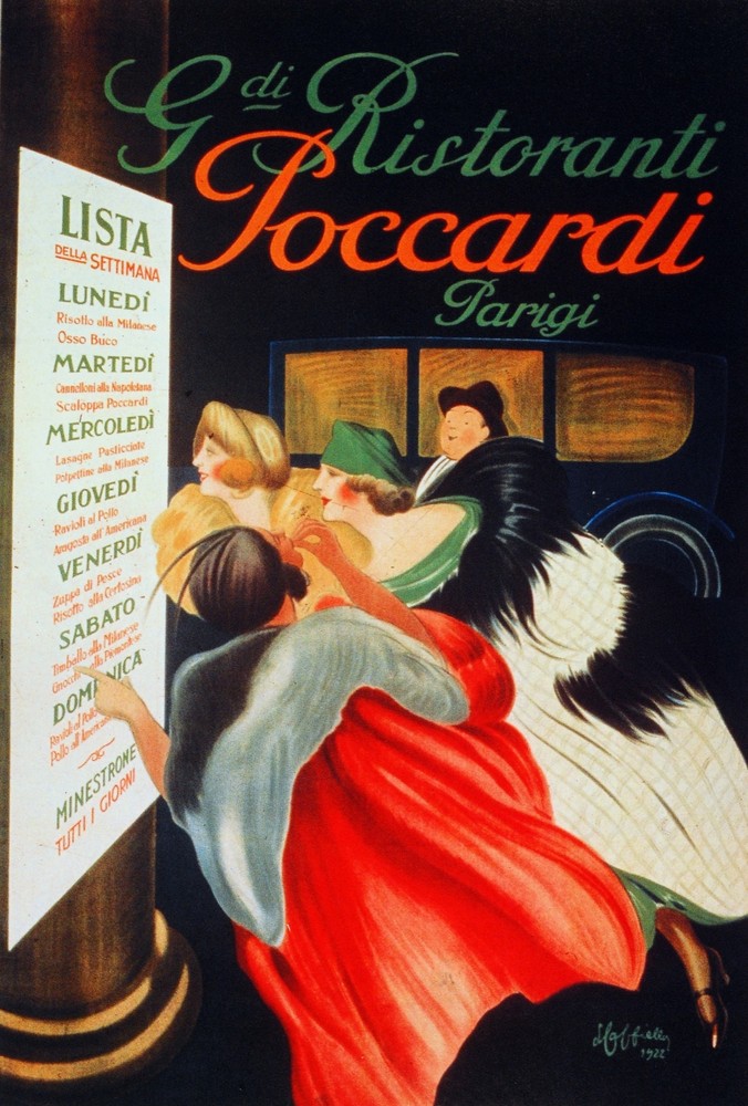 Decor Poster. Fine Graphic Home Art Design. Ristoranti Poccardi Parigi Ad. 2803