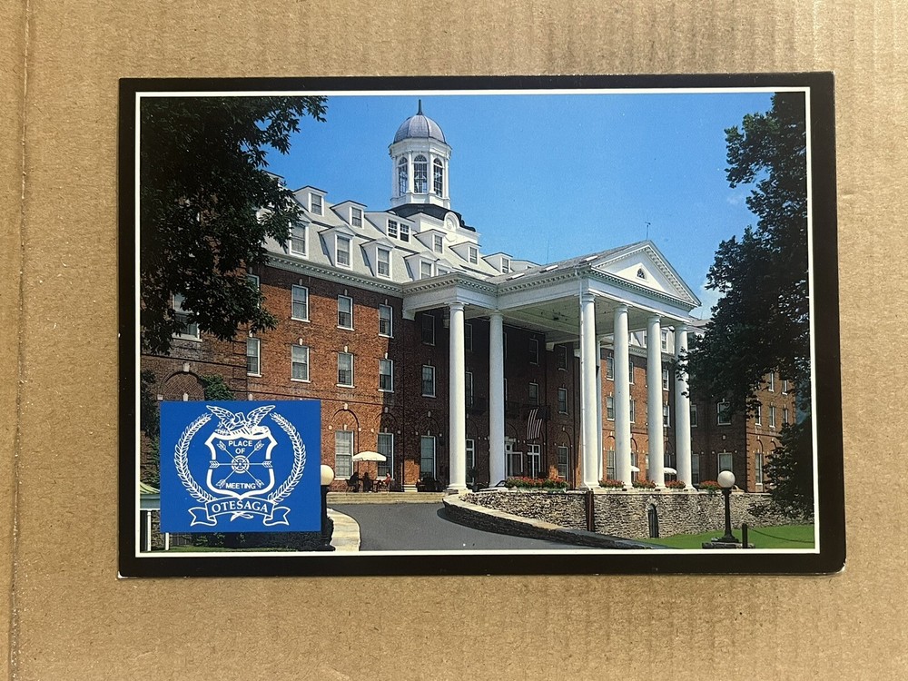 Postcard Cooperstown NY New York Otesaga Hotel Entrance Vintage PC
