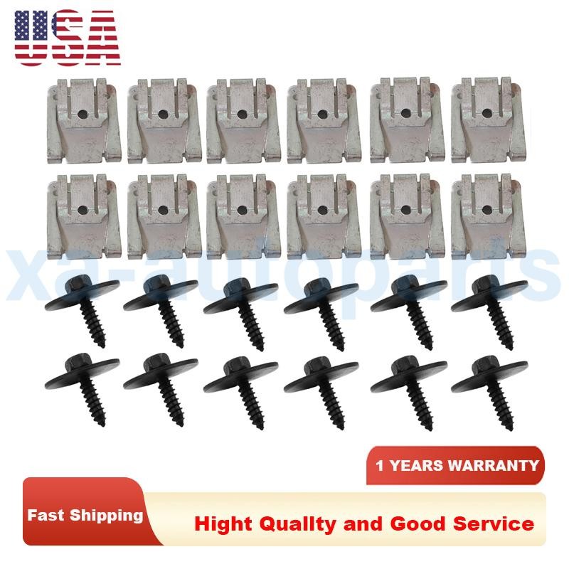 24pcs Fender Liner Undercar Shield Clip Nuts+Screws For Benz CLK 240 CLA200 E400