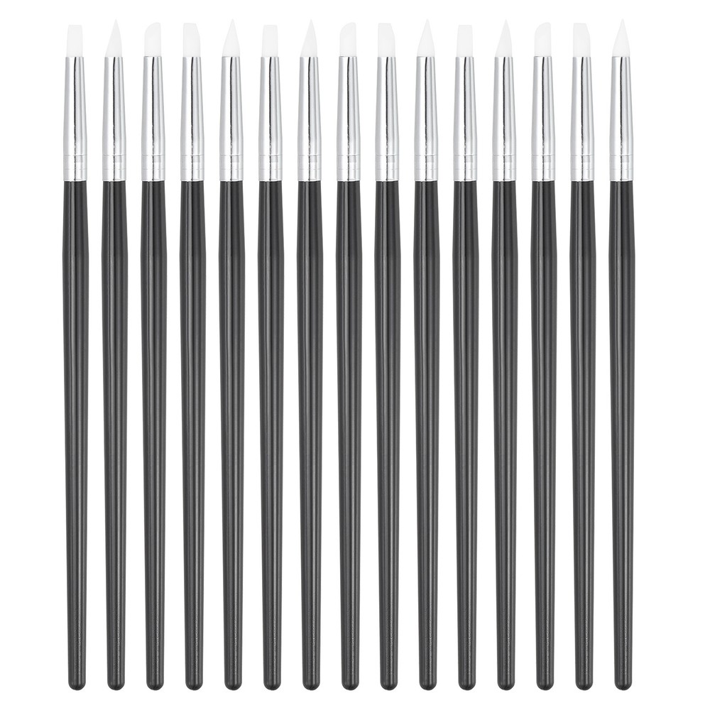 15 Pcs Silicone Clay Sculpting Tool, Black/White (5mm)