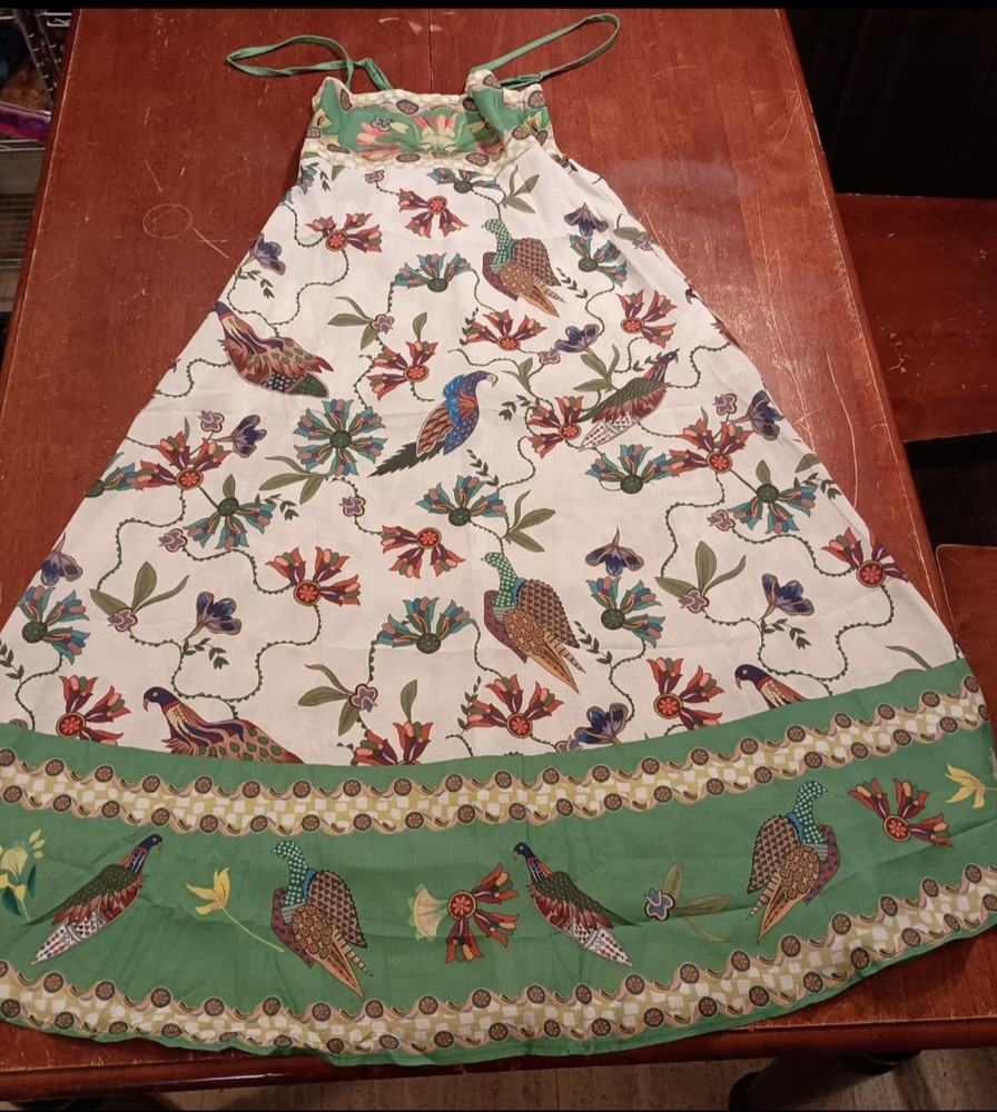 Women's Unbranded Spaghetti Strap Birds Floral Sun Dress Size Large