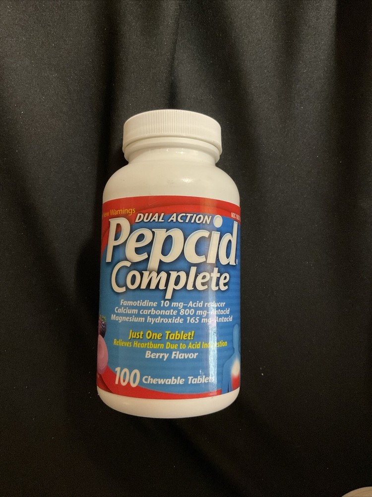 Pepcid Complete Acid Reducer Chewable Tablets Berry Flavor 100 Count-image