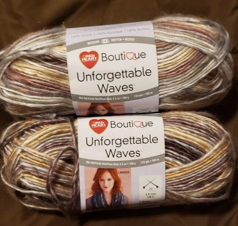 Red Heart Yarn Unforgettable Waves, Spices, Medium 4, Acrylic
