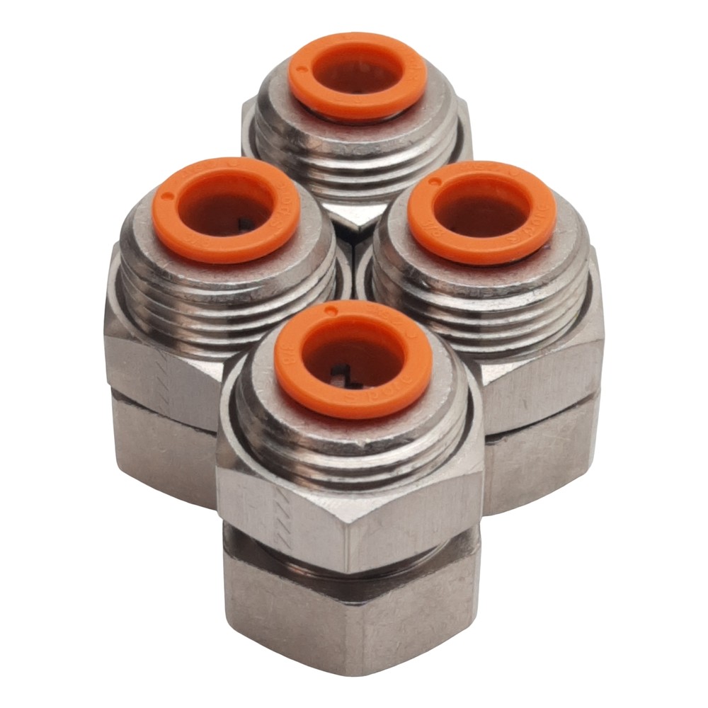 Lot of 4 SMC KQ2E11-36N Pneumatic Fitting, ø3/8in Tube x 3/8in NPT Female, 1MPa
