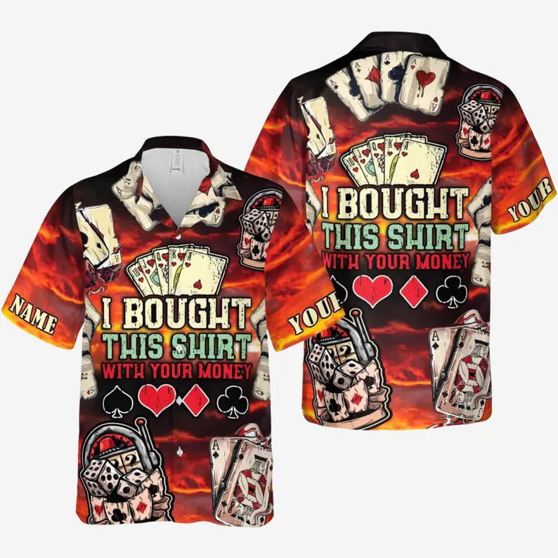 Personalized Poker Hawaii Shirt Custom Name Hawaiian Beach Vacation Gift