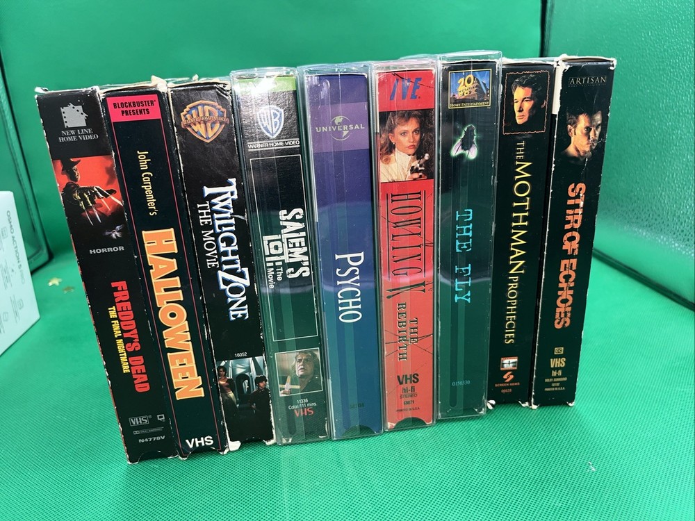 Horror VHS Lot Of Lo Of 9 Halloween Freddy Dead The Fly Salems Lot Howling Phych