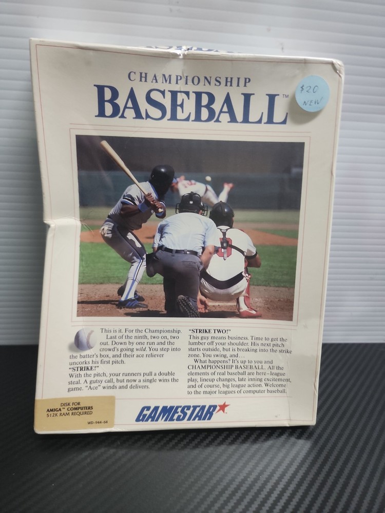 Championship Baseball Commodore Amiga Game Complete ICB Vintage Sports T46