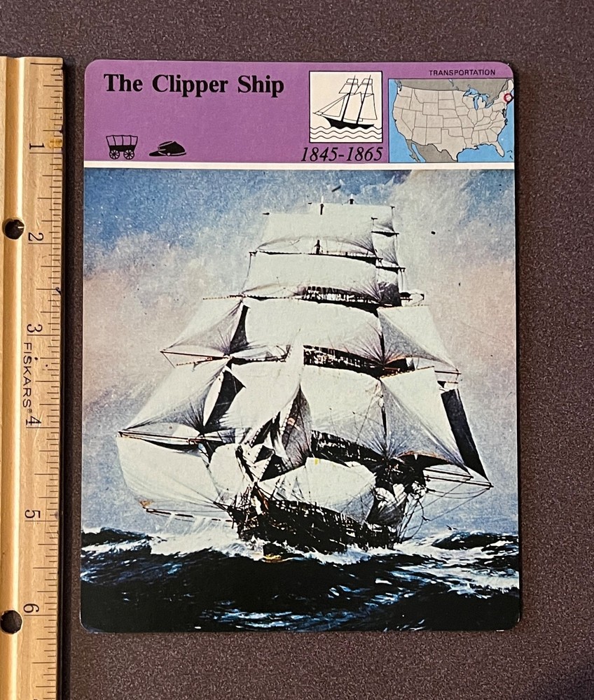1979 Panarizon The Clipper Ship Greyhounds Of The Sea Lightning Large Card Vtg