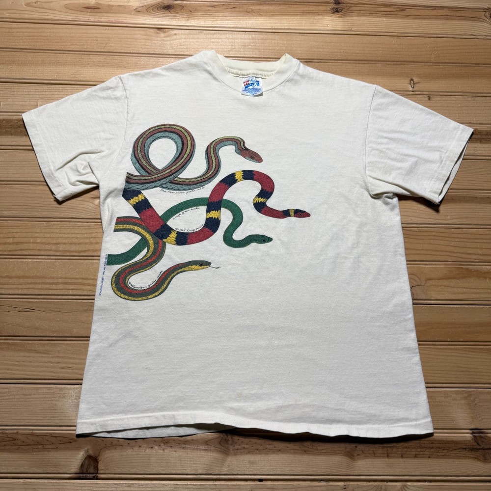 Vintage 1993 Diana Dee Tyle Garter Snake Nature AOP Graphic T-Shirt Medium