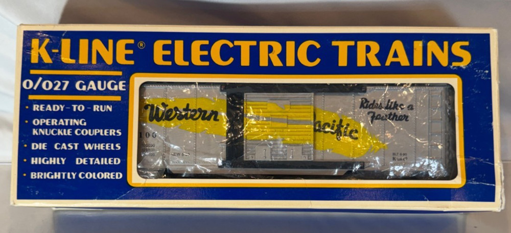 🚂K-line Western Pacific (Yellow Feather) Classic Box Car K-6436🚂