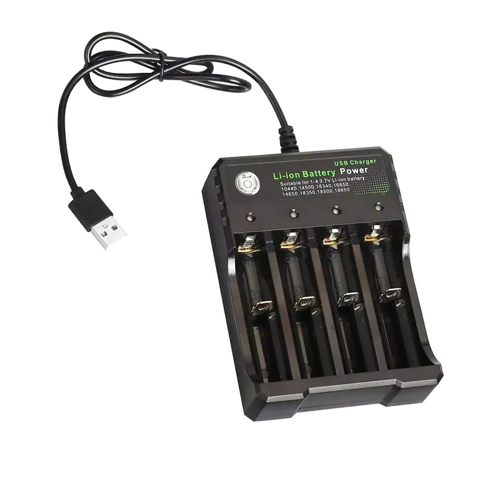 Durable USB 3.7V Battery Charger 4-Slots Rechargeable Lithium Battery Charger