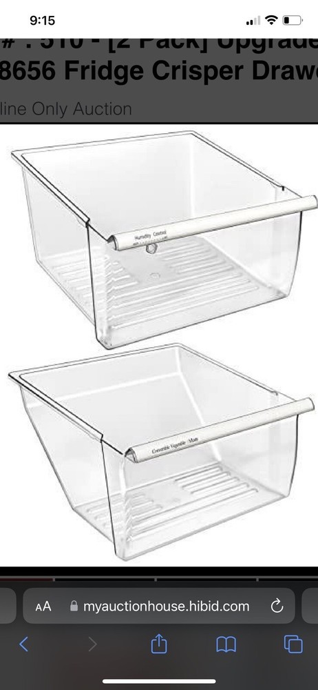 2 Pack Upgraded 2188656 Fridge Crisper Drawer UPPER with Humidity Control