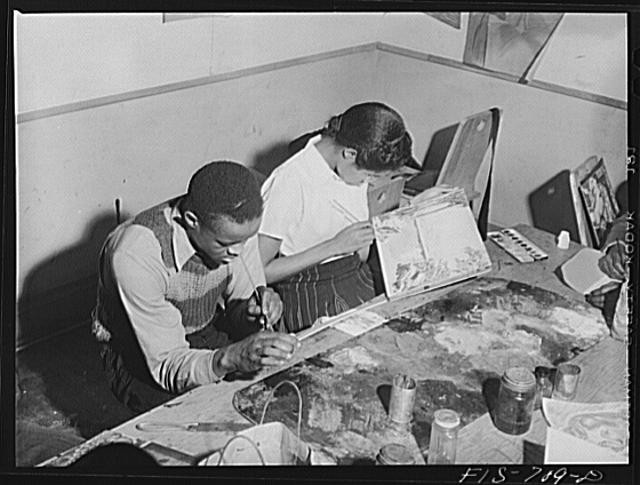 Chicago Illinois 1900s South Side Community Art Center painting class