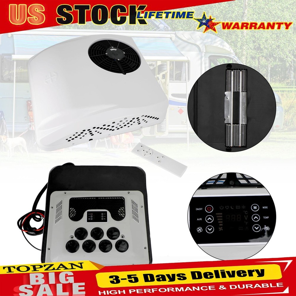 Efficient RV Rooftop Heat Pump Air Conditioner for Campers - Heater & Cooling Combo