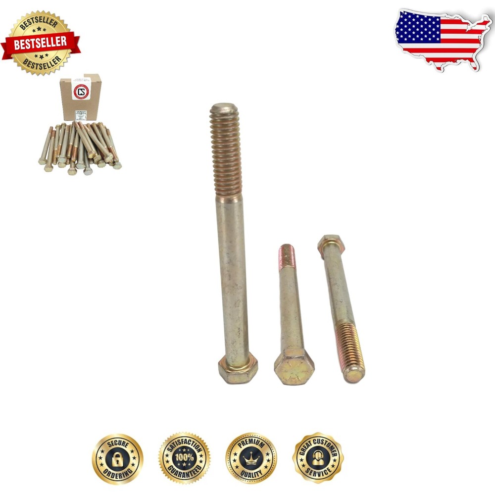 Pack of 25 Grade 8 Hex Head Cap Screws 3/8-16 x 4 for Heavy Machinery