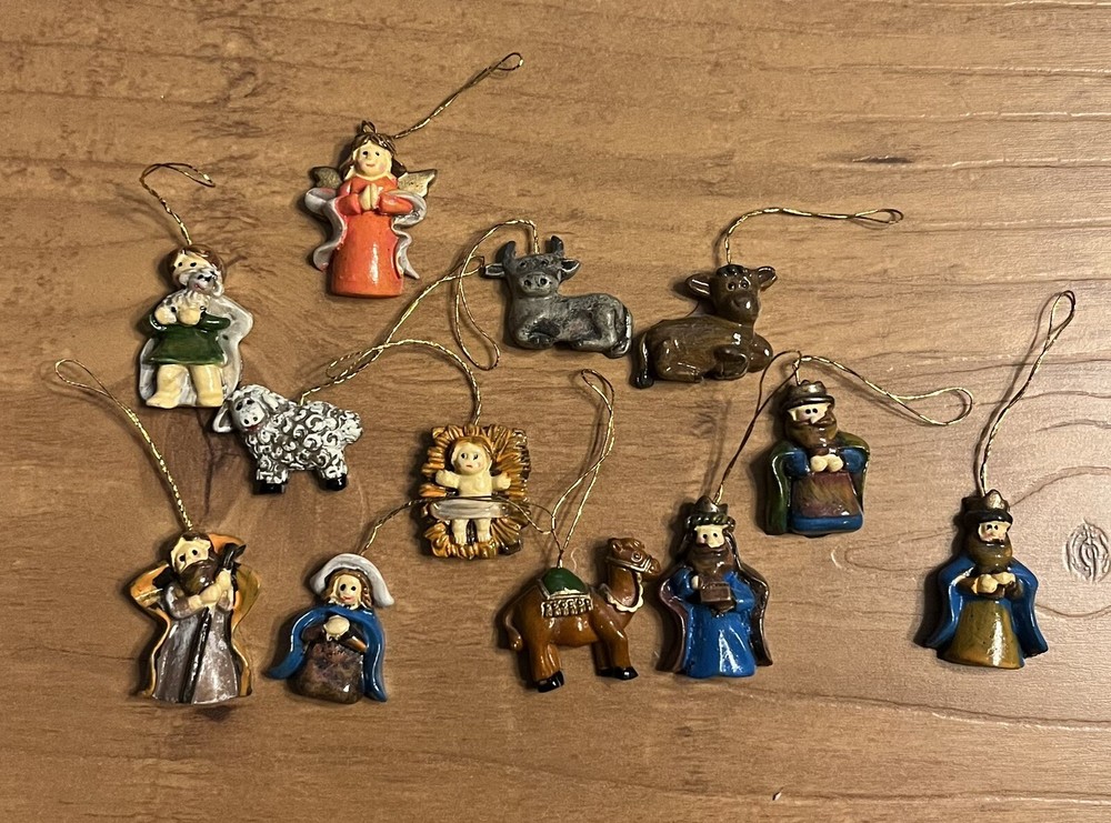 VTG CHRISTMAS MINIATURE NATIVITY SCENE Figures for MINI Christmas Tree