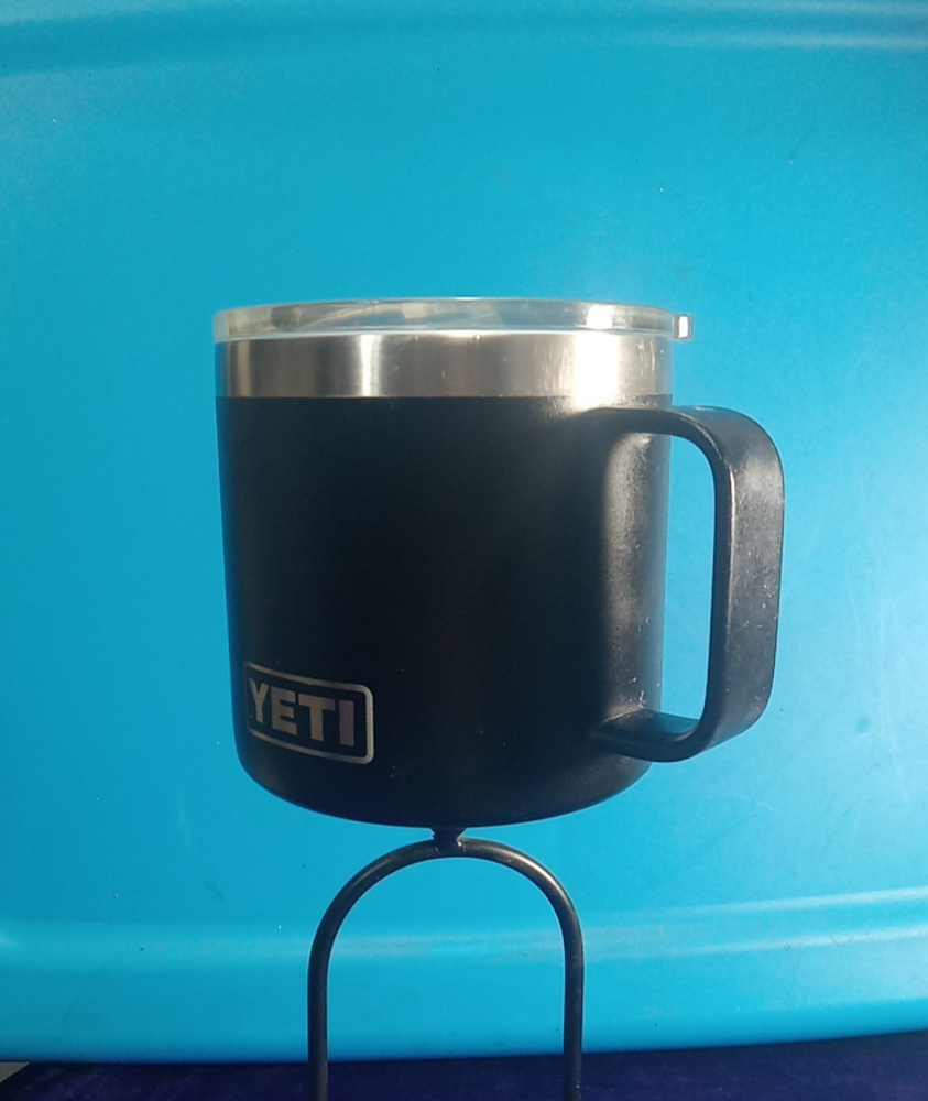 YETI Rambler 14oz Stainless Steel Black Coffee Mug with Lid  