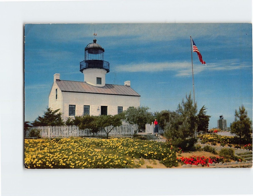 Postcard Old Spanish Lighthouse Point Loma San Diego California USA