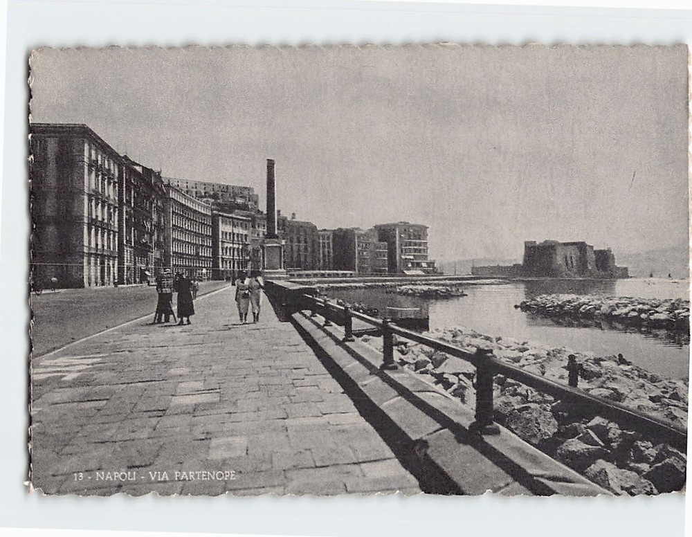 Postcard Via Partenope in Naples Italy