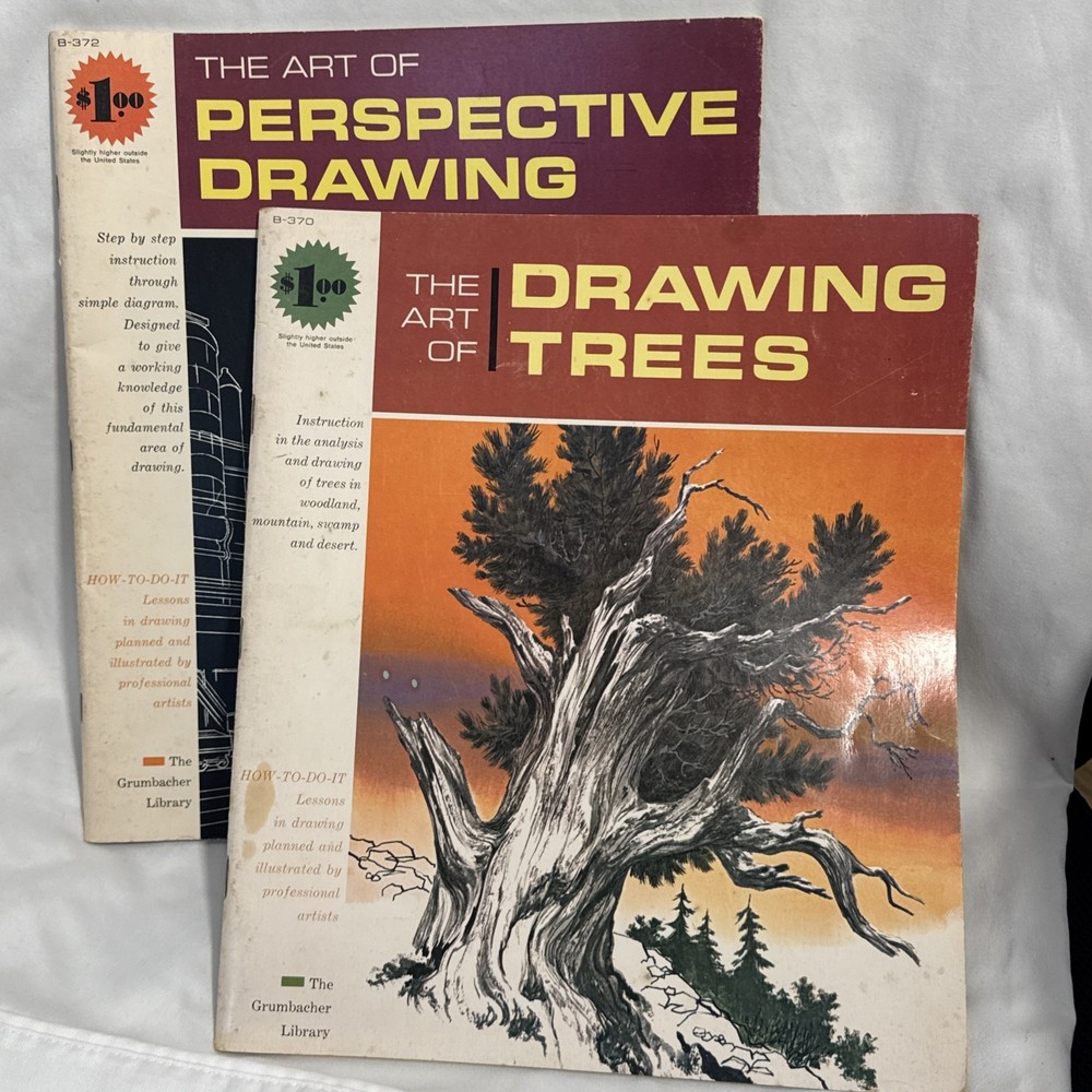 1960s Art Books 2 Pack Grumbacher Library The Art Of Perspective Drawing /Trees