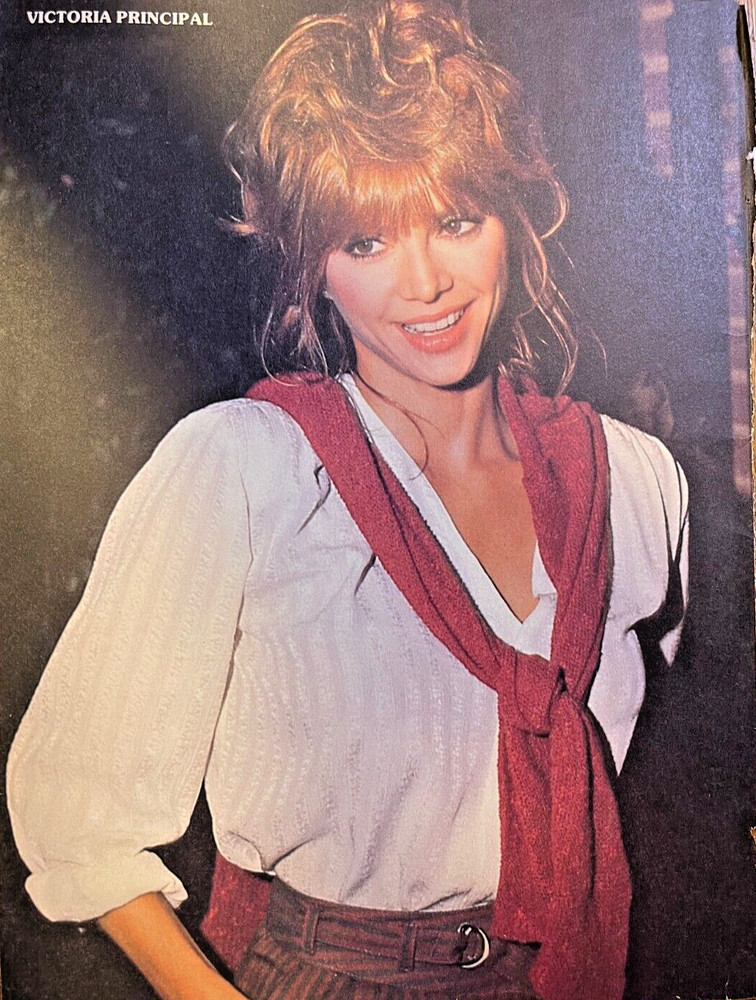 1980s Vintage Magazine Illustration Actress Victoria Principal