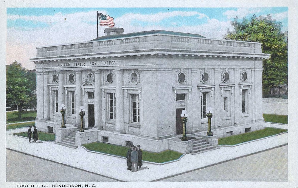 c1920s Henderson North Carolina NC US Post Office UNP Postcard