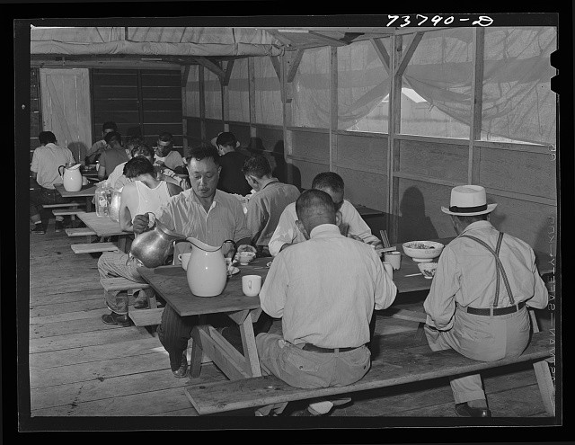 Photo:Shelley Idaho 1942 Japanese FSA mobile camp central mess hall