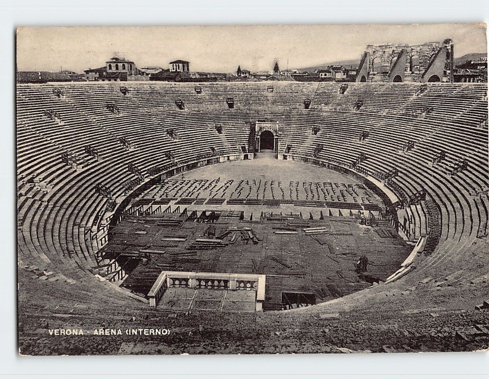 Postcard Interior of the Arena di Verona Italy