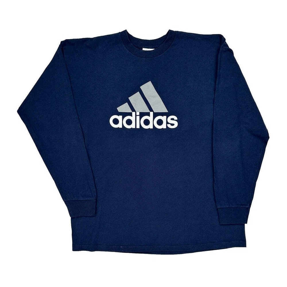 Adidas Long Sleeve T-Shirt - XL Navy Cotton