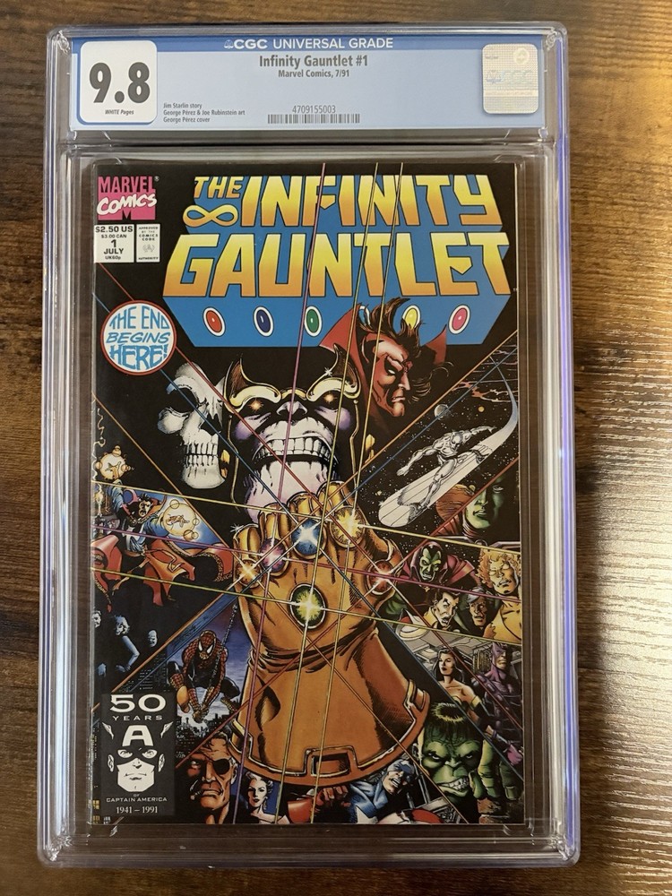 Infinity Gauntlet #1 CGC 9.8 WP Thanos Jim Starlin George Perez Marvel 1991