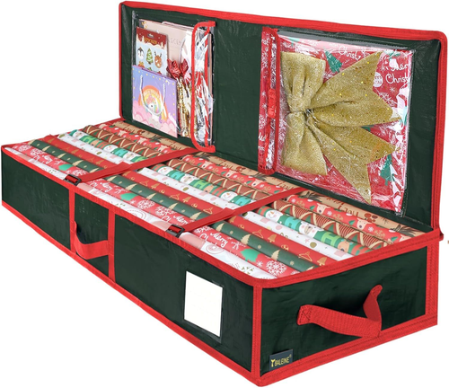 Festive Green BALEINE SOFT Christmas Wrapping Paper Storage Bag - Pack of 1