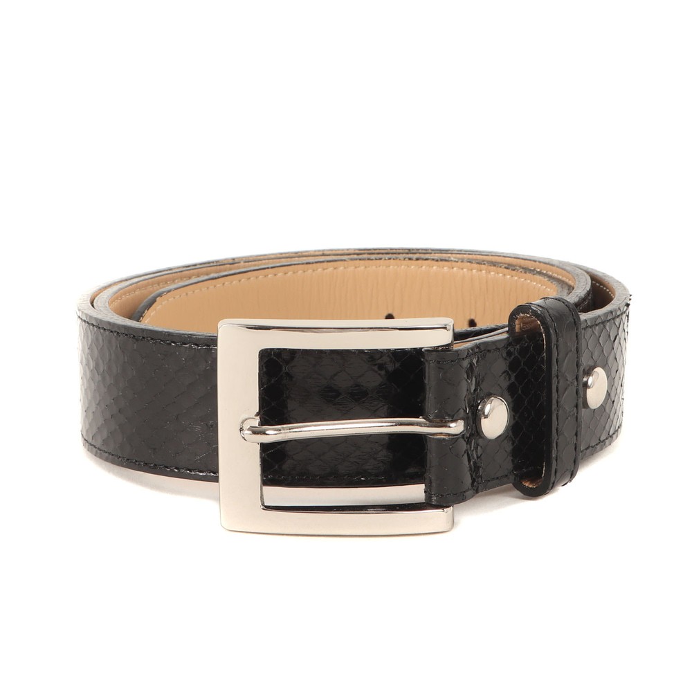 Wacko Maria Wako 36 Python Leather Belt in Black
