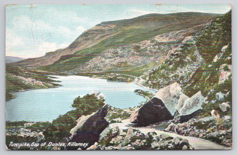 Vintage Postcard Gap of Dunloe Killarney Ireland Edwardian 1904 Scenic Lake