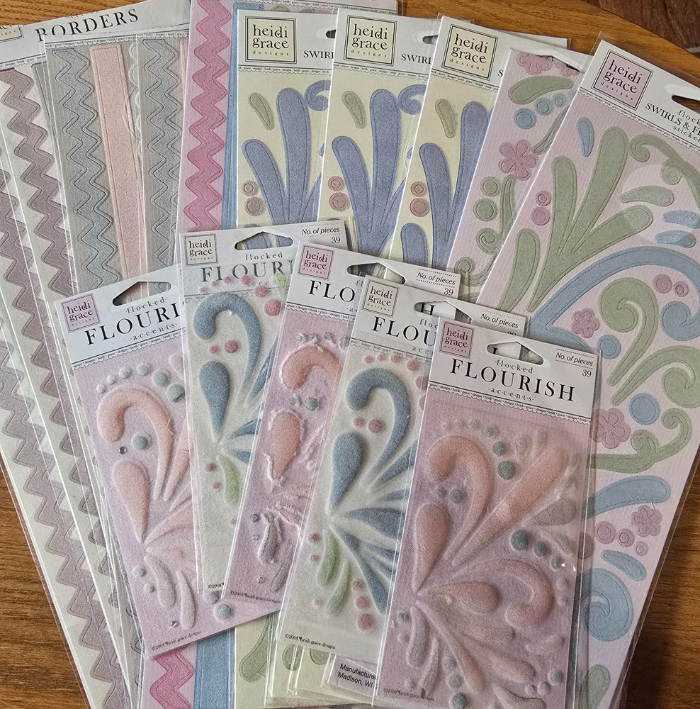 Heidi Grace Designs - Flocked Stickers - 16 Packages