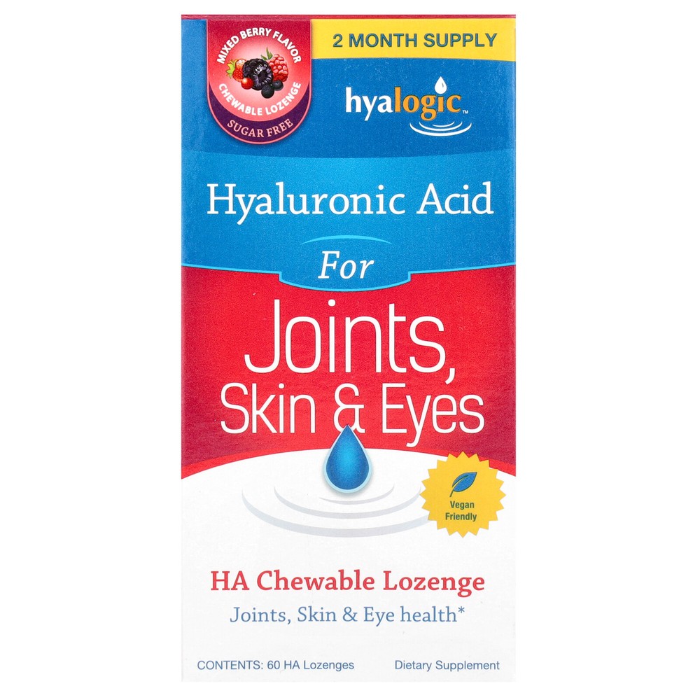 Hyaluronic Acid Lozenges for Joints Skin & Eyes Mixed Berry 60ct  -image