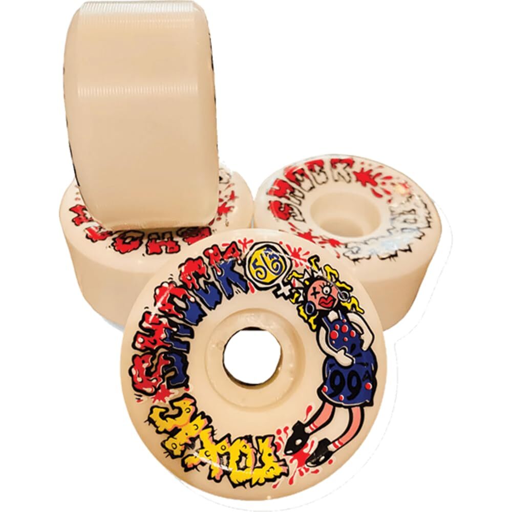 toxic Superthane Toxic Shock 56mm 99A White Skateboard Wheels (Set of 4)