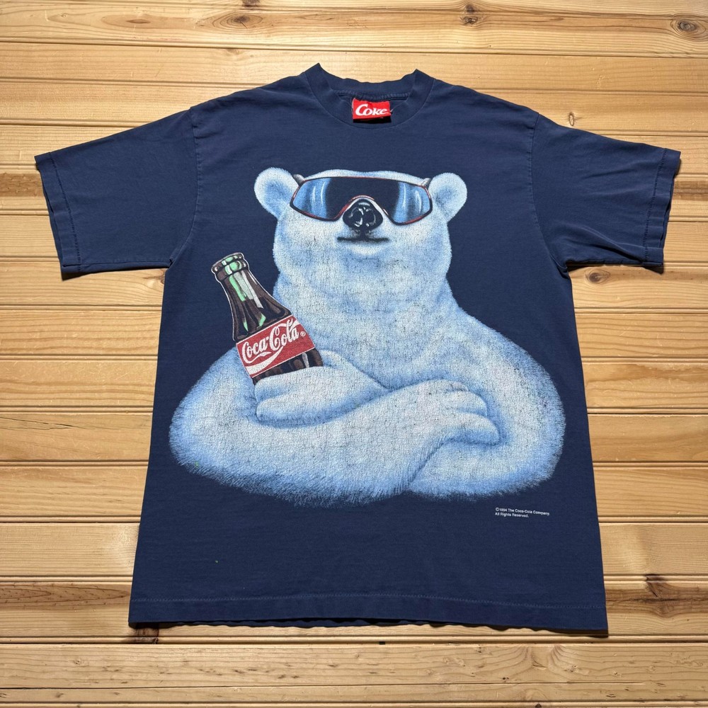 Vintage 90s 1994 Coke Coca Cola Polar Bear Single Stitch Promo Shirt USA - Large