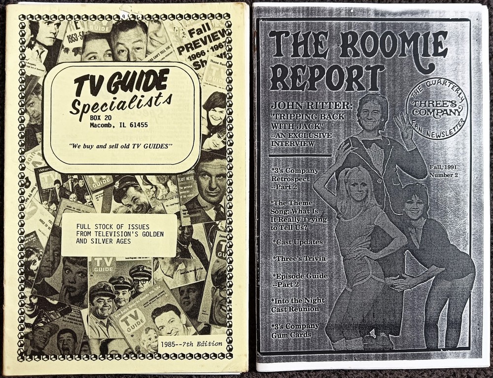 USA TV Guide catalog + Three's Company fanzine - Suzanne Somers, John Ritter