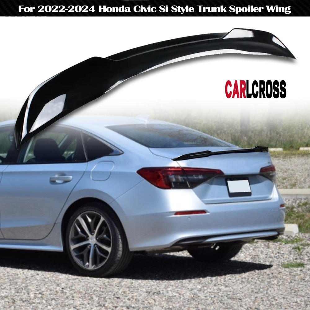 2024 Honda Civic Sedan Glossy Black Si Style Duckbill Trunk Spoiler Wing