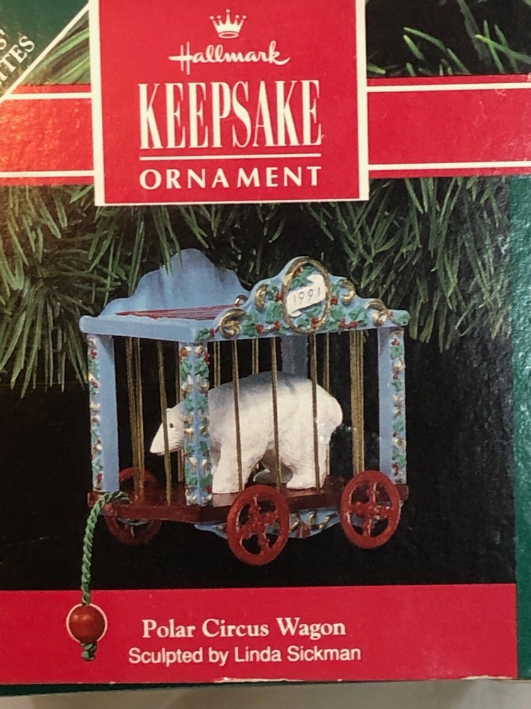 1991 Hallmark Polar (Bear) Circus Wagon Ornament    NIB