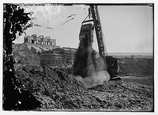 Palestine Electric Corporation Rutenberg Plant 1930s Construction Excavator