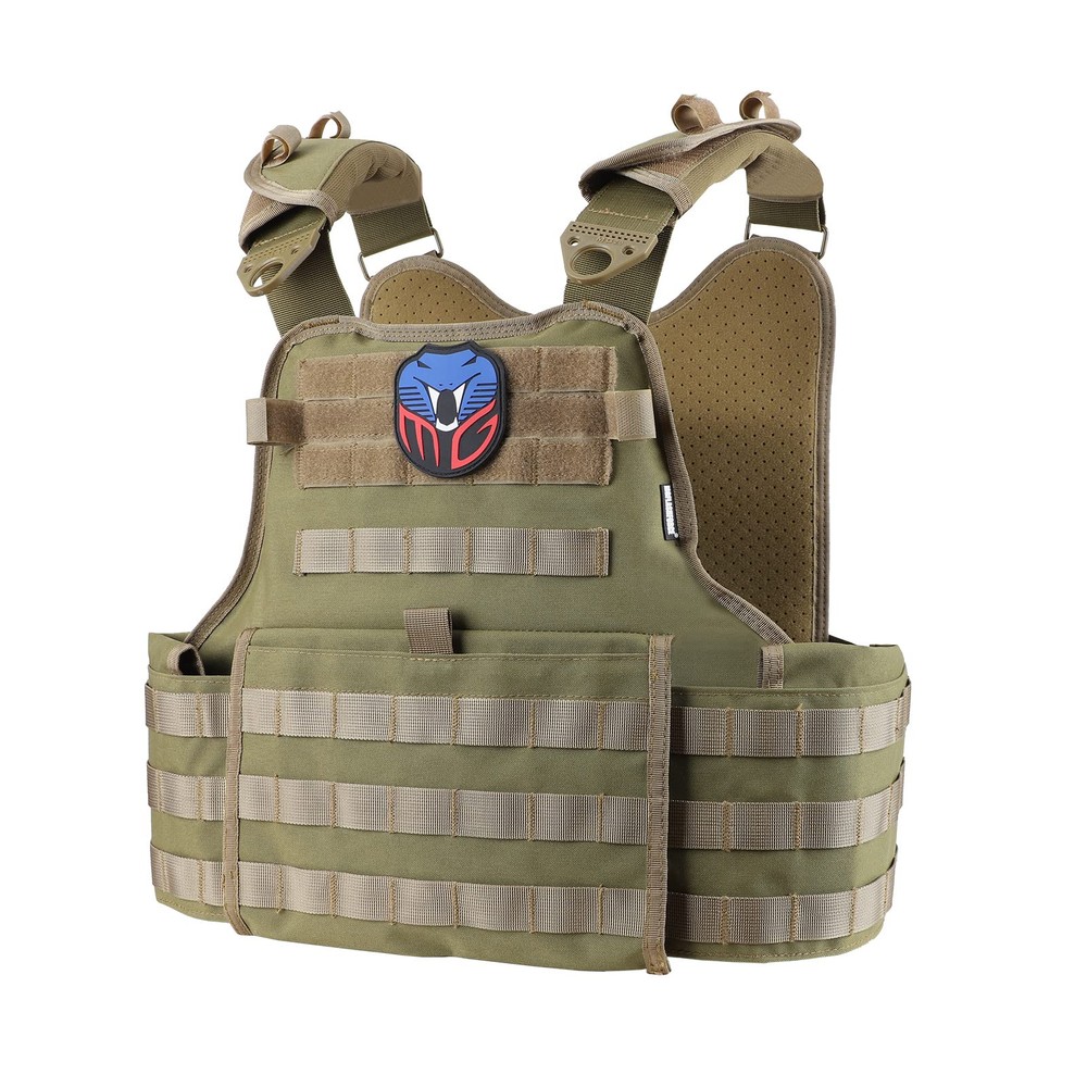MGFLASHFORCE Tactical Molle Vest for Men in Tan - Airsoft Combat Gear