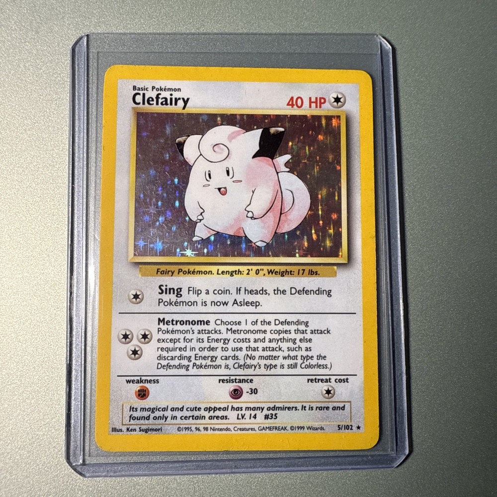 Clefairy NEAR MINT 5/102 Base Set Unlimited Holo Rare NM Pokemon TCG