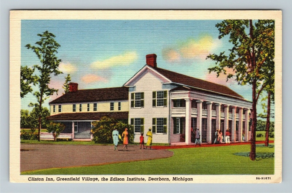 Dearborn MI-Michigan, Clinton Inn, Greenfield Village, Vintage Postcard