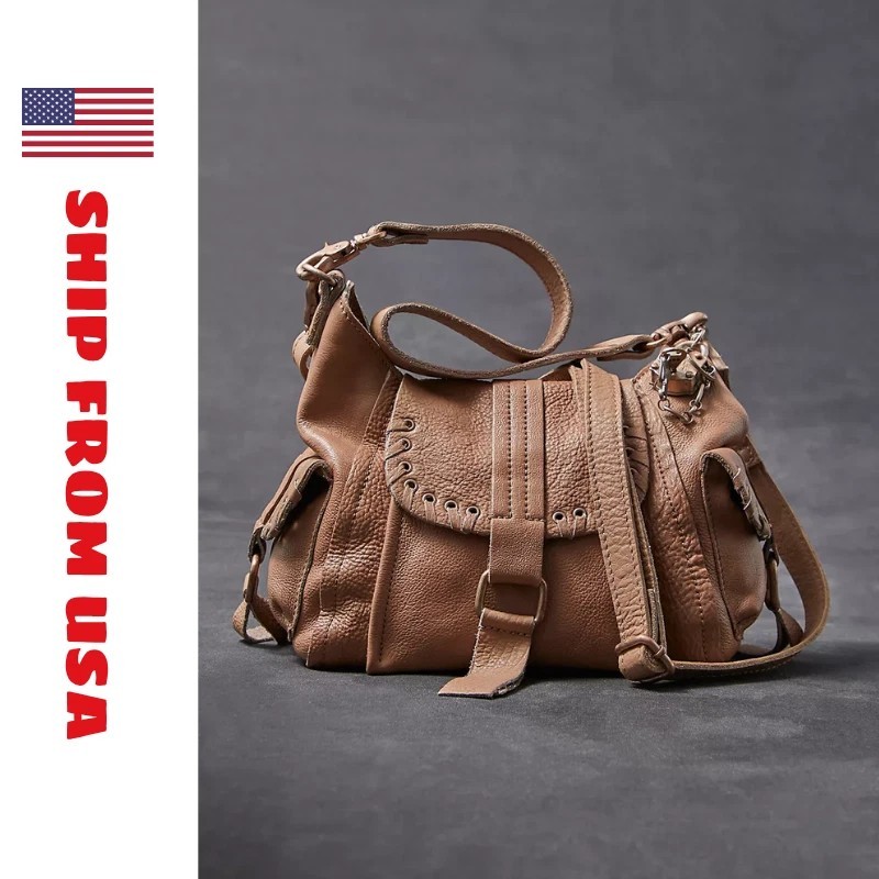 We The Free Baby Leigh Distressed Tote Bag – Free People Handbag - Saddle !!